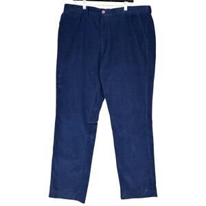 TailorByrd Navy Button Closure Belt Loops Flat Front Corduroy Pants Size 40 x 32
